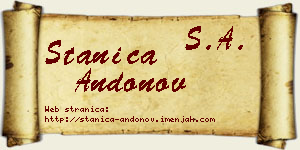 Stanica Andonov vizit kartica